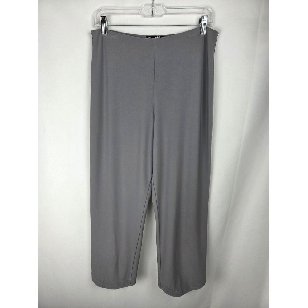 Sympli Canada Cropped Pants Size 10 Curved Slit Hem Syretch Knit Pullon Comfy